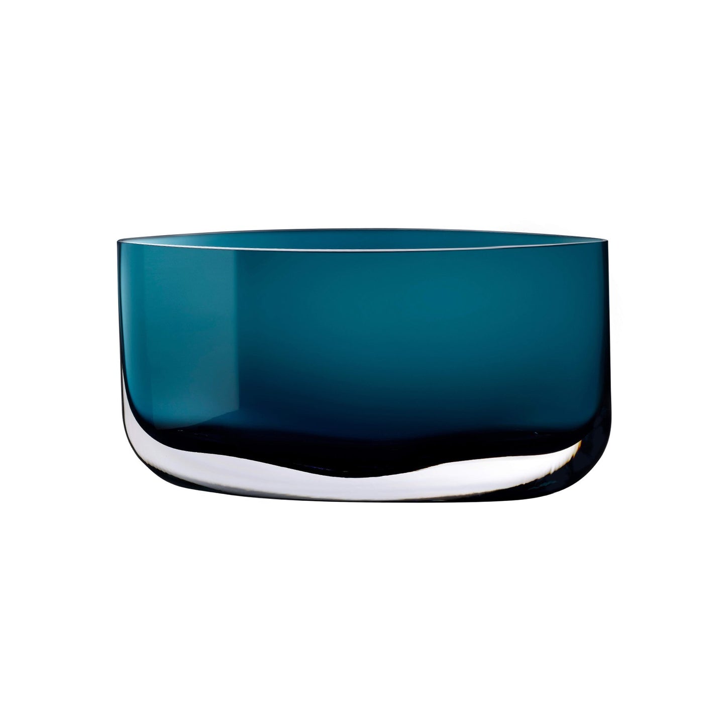 Wide silhouette vase in Petroleum (blue).