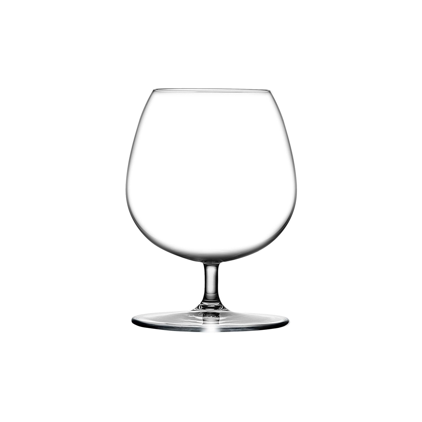 Wide, round-bottomed Cognac glass on a short traditional stem.