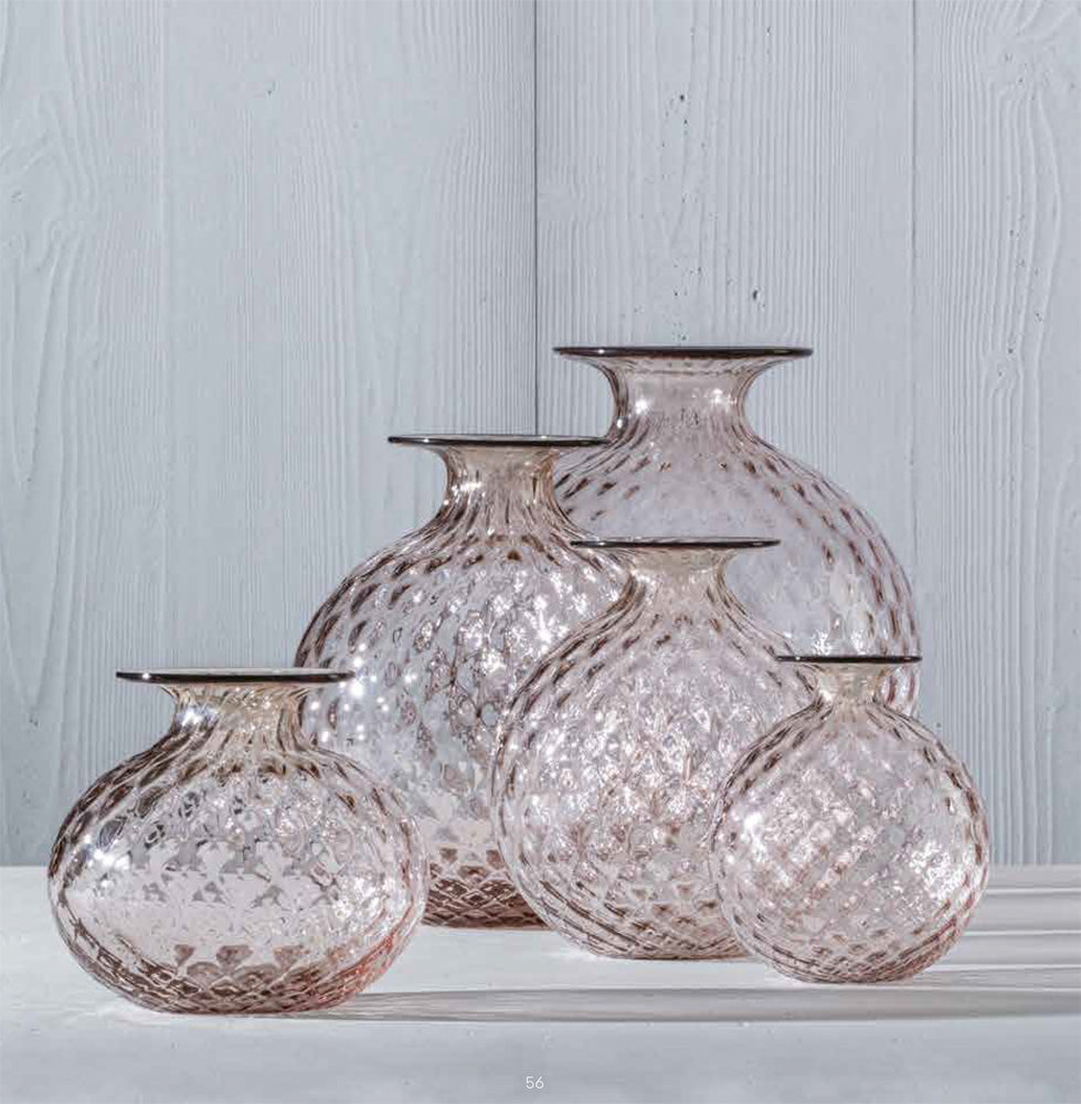 Monofiori Balloton vase in Cipria Pink by Venini in multiple size configurations. Handmade in Italy.