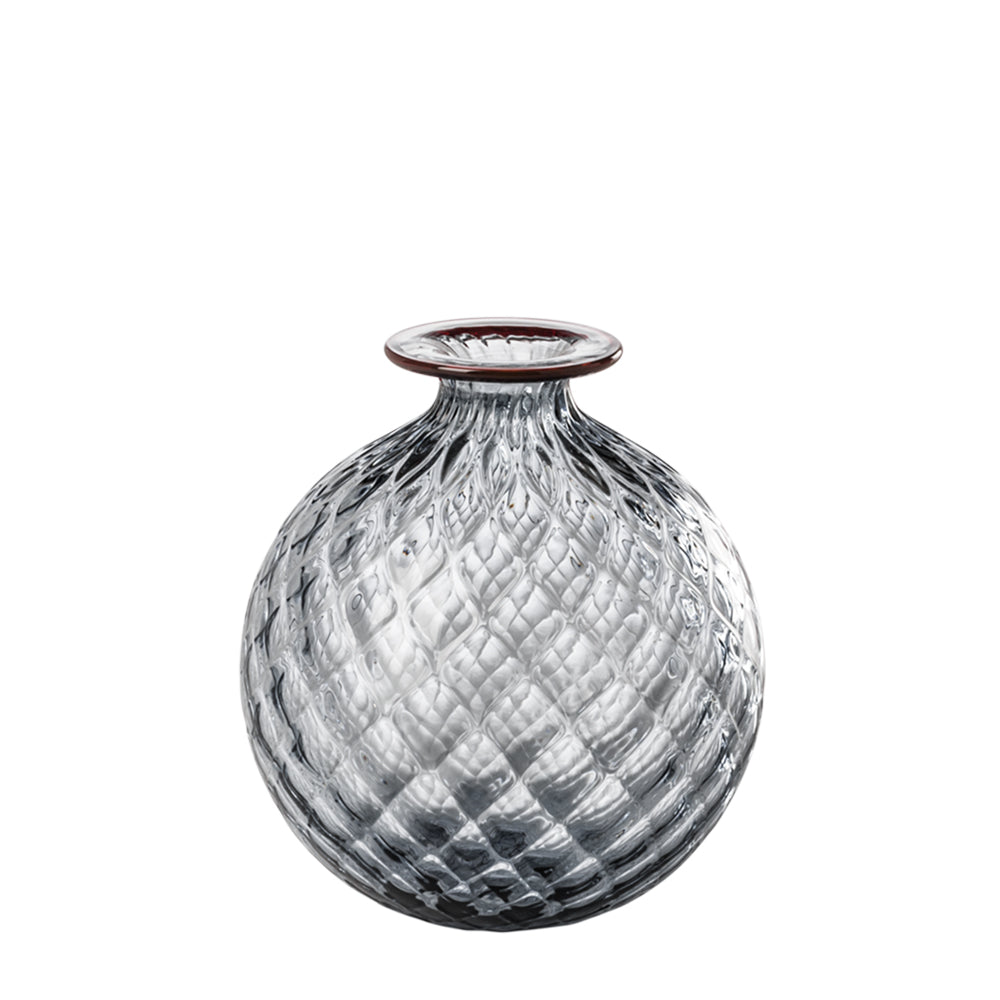 Monofiori Balloton vase by Venini in grape Murano glass. Handmade in Italy.