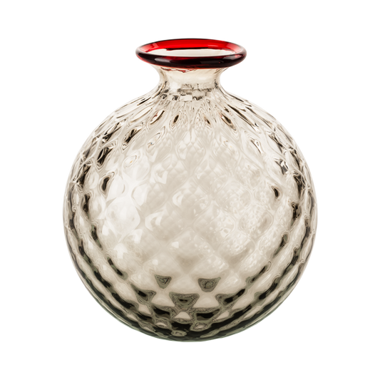 Monofiori Balloton vase by Venini in grey Murano glass. Handmade in Italy.