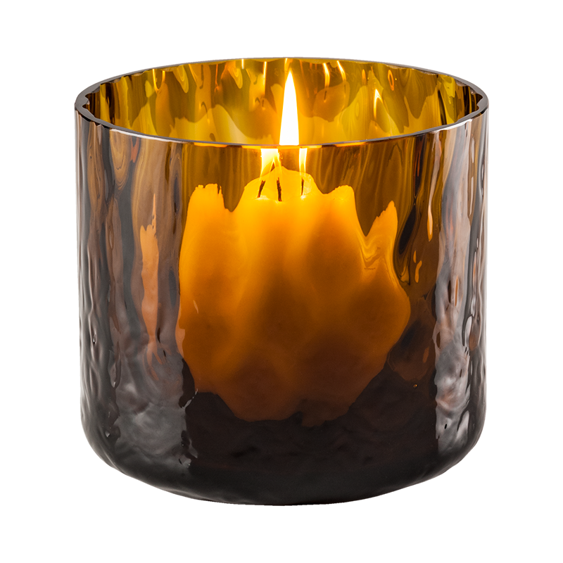 Glass tea light candle holder in etched Murano glass.