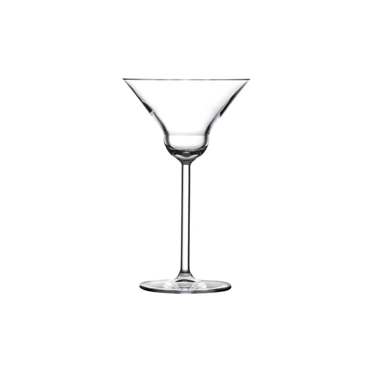 Martini Glass in an extremely clean silhouette with a rounded base and a traditional, long stem.