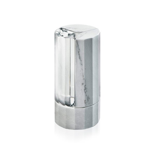 Crystal and white marble faceted vase by Swarovski. Limited Edition.