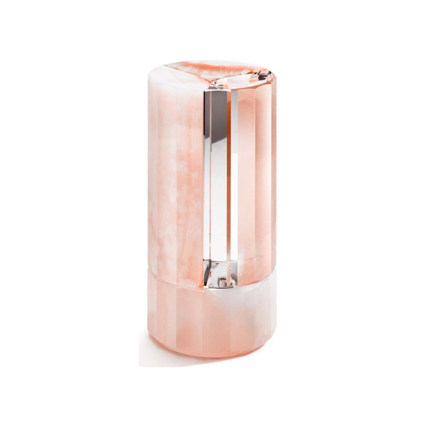 Crystal and pink marble faceted vase by Swarovski. Limited Edition.