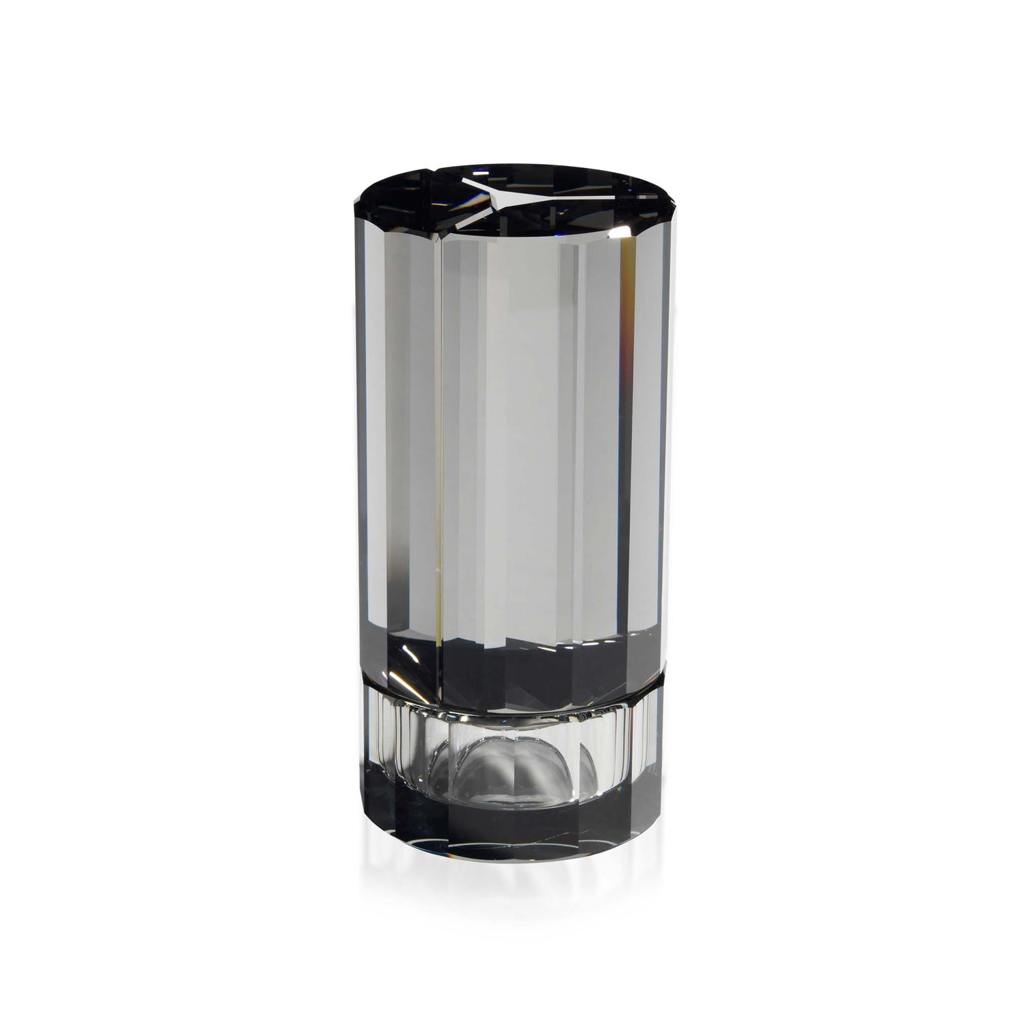 Clear and crystal vase by Swarovski in charcoal.