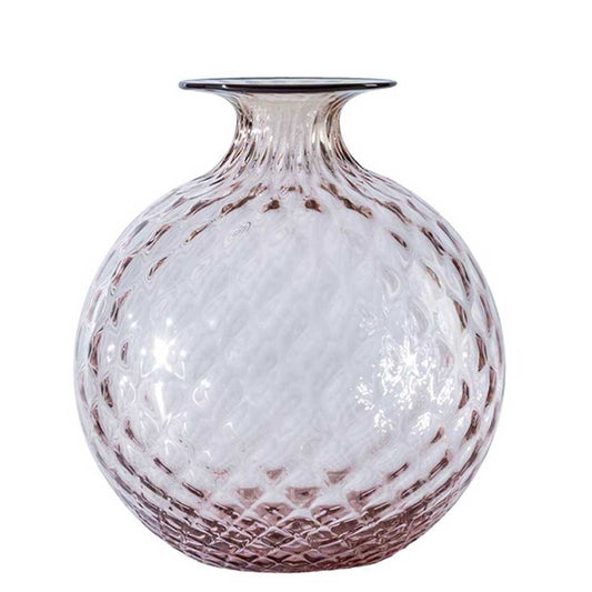 Monofiori Balloton vase by Venini in limited edition Cipria Pink Murano glass. Handmade in Italy.