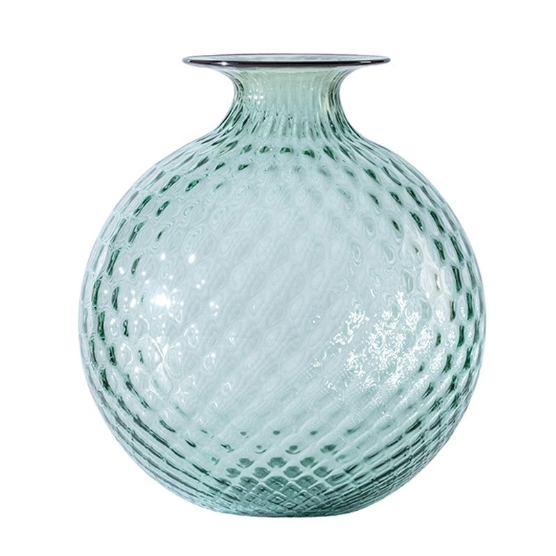 Monofiori Balloton vase by Venini in limited edition Rio Green Murano glass. Handmade in Italy.